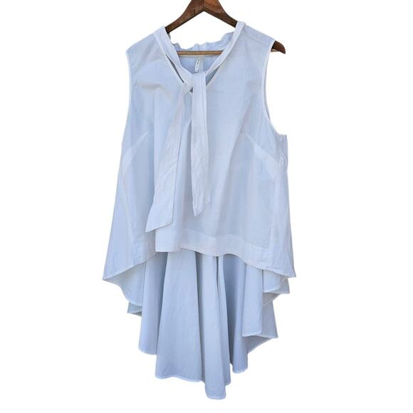 Truth NYC Tie Neck High-Low Blouse White Size 2X - Picture 1 of 5